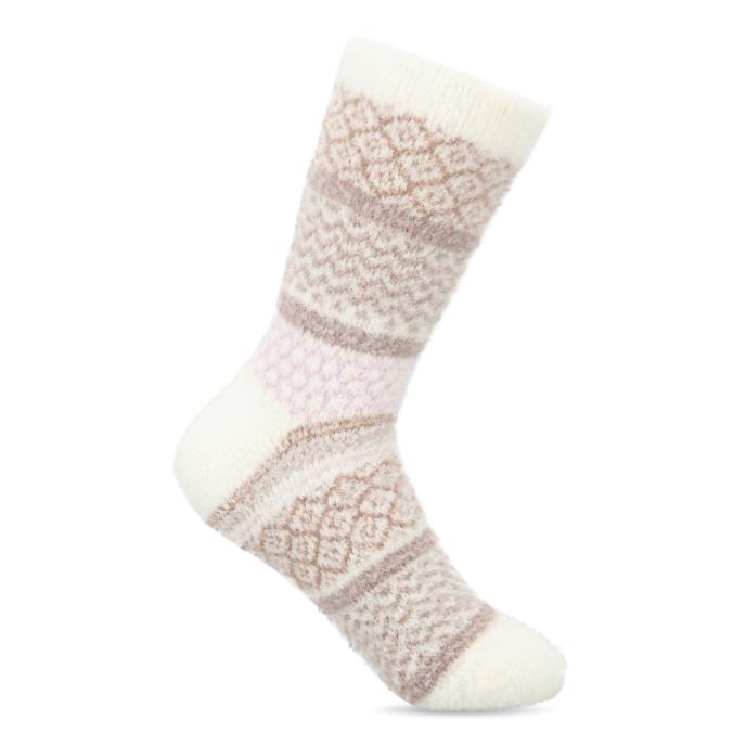 totes toasties® Ladies Fluffy Bed Socks (Twin Pack) Lilac / White Extra Image 4